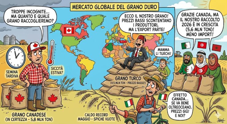 Raccolto grano duro mondiale